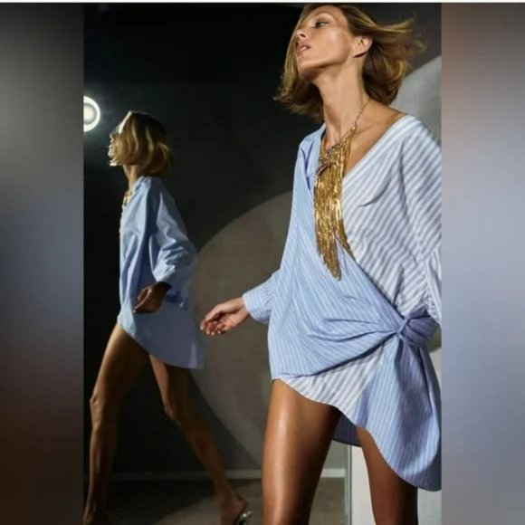 ZARA POPLIN WRAP SHIRT - Picture 3 of 10